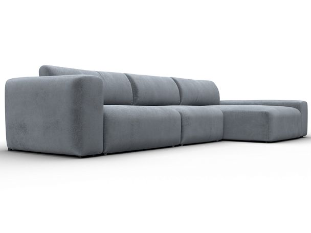 Диван угловой Лига-066 НПБ Лонг угол правый Велюр серый - Вид 3