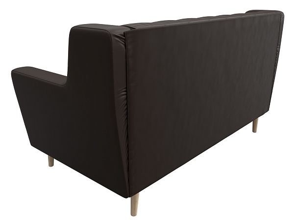 Прямой диван Брайтон 2 Люкс (полностью экокожа коричневая) - Вид 6