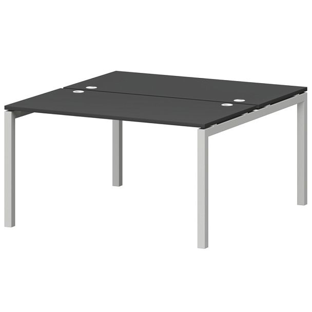 Бенч двойной на металлокаркасе СМС2-П-14К.149.Пр50 Графит/Белый 1400x1496x750 Смарт - Вид 1