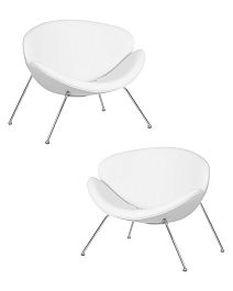 Набор 2 шт Кресло дизайнерское DOBRIN EMILY (белый винил YP17, хромированная сталь) - Фото предпросмотра