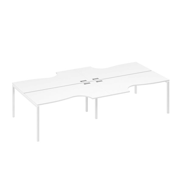 Станция 4х160 опоры DUE столы Классика эргономичные A4 А4 Б2 185-2 БП белый премиум / металлокаркас белый - Вид 1