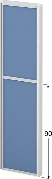 Модуль комбинированный "Мобильные офисные перегородки «Логика»"  ПК-ЛГ-МДК167х44/90Д/Д-В1-39 голубой - Вид 1