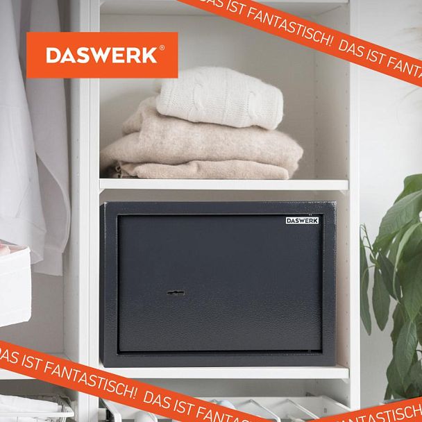 Сейф мебельный DASWERK SC-250KL (250х350х250 мм), ключевой замок, графит, 291342 - Вид 19