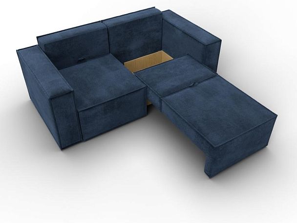 Диван прямой Куба мини Велюр синий - Вид 7