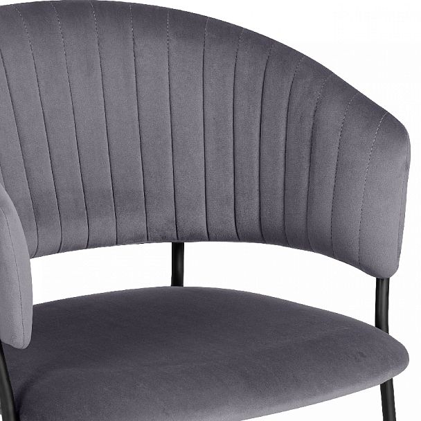 Комплект кухонных стульев Даксон серый велюр/черный, 2 шт. - Вид 8