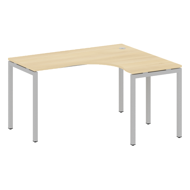 Metal System Quattro Стол криволинейный правый на П-образном м/к 40БП.СА-3 (R) Акация/Серый металл 1400*1200*750 - Вид 1