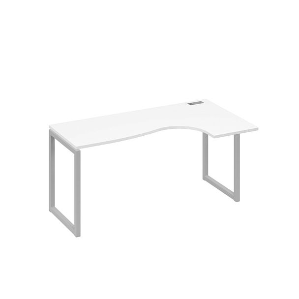 Стол эргономичный правый "Классика" на металлокаркасе QUATTRO A4 А4 Б4 036 БП белый премиум / металлокаркас серый - Вид 1