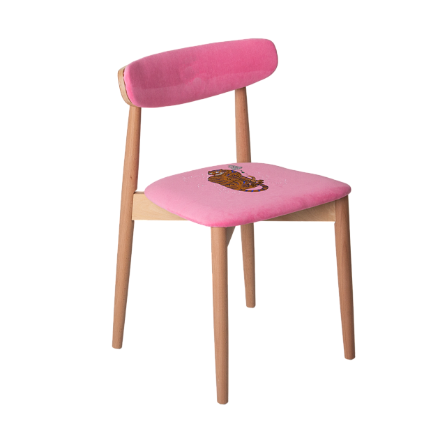 Стул Роквелл вышивка тигр с трубкой, велюр TEDDY 833 - Вид 2