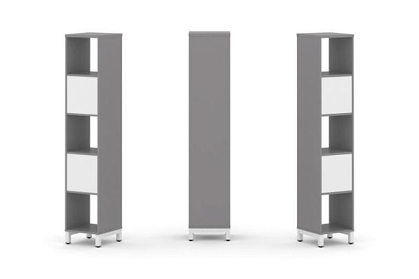 Стайл Проджект Набор стеллажа одностороннего, 5 ярусов SN.NS-511 Серый Пепел/Белый/Металл Белый 387* - Вид 1