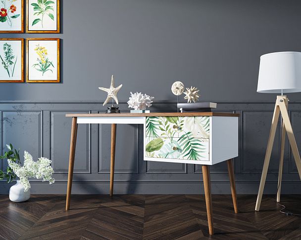 Стол рабочий "Berber" принт 4 с одной тумбой - Вид 5