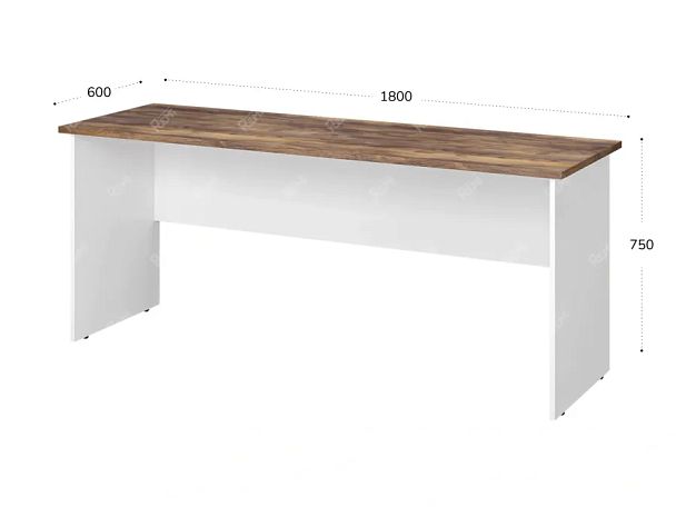 TANDEM RTD022-180-SH Стол прямоугольный ун-й 1800х600х750 Таксония шоколадная/Белый - Вид 2