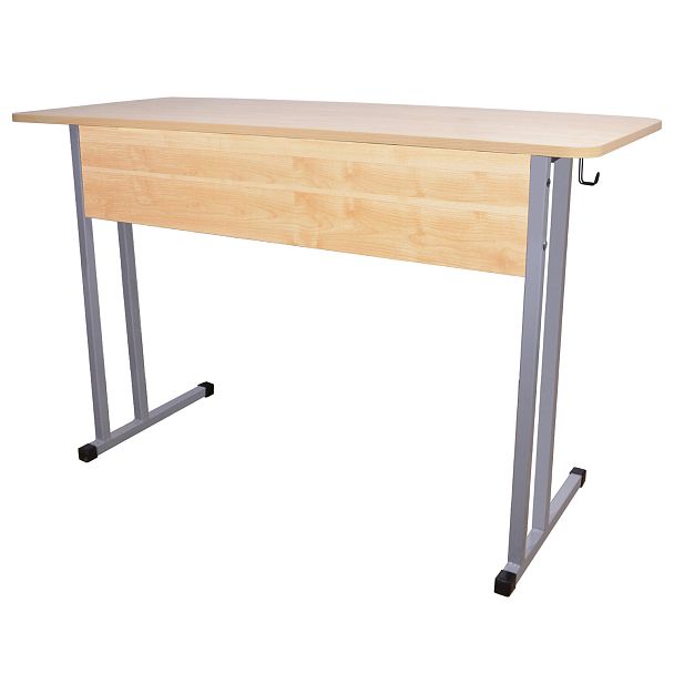 Стол-парта 2-местный нерегулируемый "Умник", 1200х500х760 мм, рост 6, серый каркас, ЛДСП клён - Вид 6