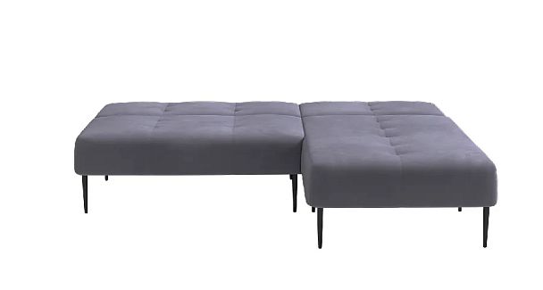 Monaco диван-кровать с шезлонгом, без подлокотников, бархат серый 27 - Вид 5