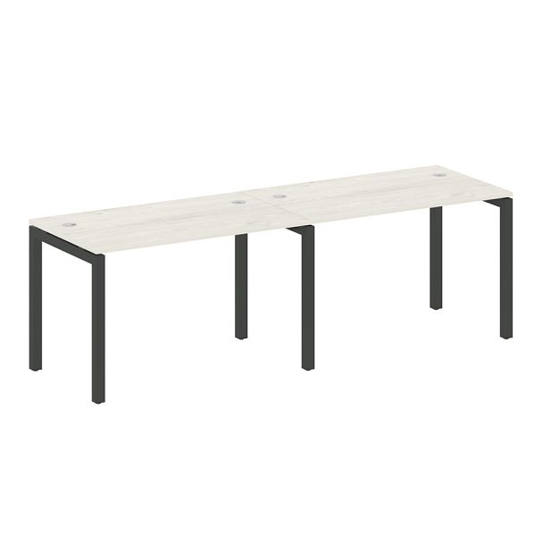 Metal System Quattro Р. ст. на 2 раб. места на П-образном м/к 50БП.СМ-2.2 Дуб наварра/Антрацит металл 2400*720*750 - Вид 1