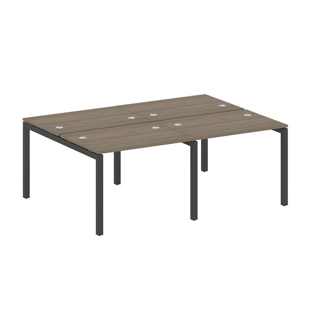 Metal System Quattro Р. ст. на 4 раб. места на П-образном м/к 50БП.СМ-4.1 Вяз/Антрацит металл 2000*1475*750 - Вид 1