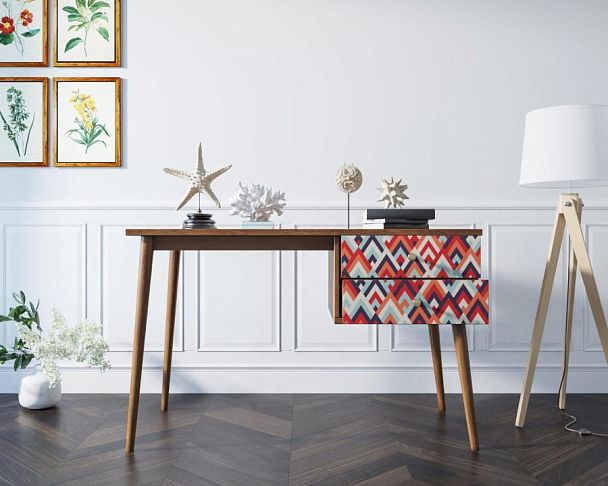 Стол рабочий Berber принт 2 с одной тумбой арт BB20/Print_02 - Вид 2