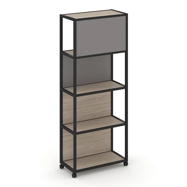 Shelf Mobile Стеллаж 5 уровней 1 секция VR.LT-STK-504.08 Дуб Аттик/Металл Черный/W-11 800*400*2000 - Вид 3
