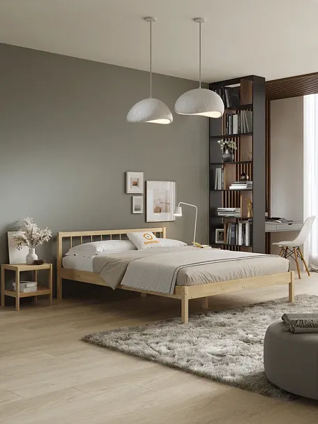 Кровать деревянная Мечта 4 1400х2000, береза, цвет натуральный - Вид 5