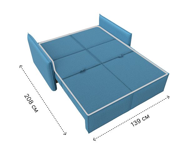 Диван прямой Либерти мини Рогожка голубой - Вид 12