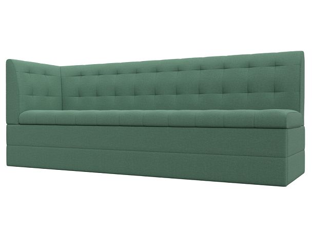 Диван кухонный Бриз с углом слева Рогожка зеленый - Вид 1
