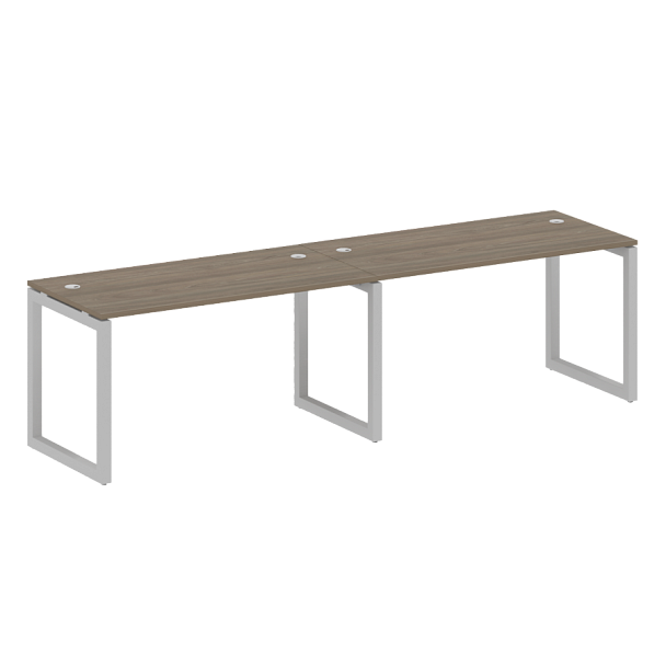 Metal System Quattro Р. ст. на 2 раб. места на О-образном м/к 50БО.СМ-2.3 Вяз/Серый металл 2800*720*750 - Вид 1
