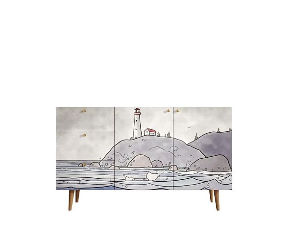 Комод Berber с двумя дверками и ящиками арт BB17/Print_51 - Вид 1