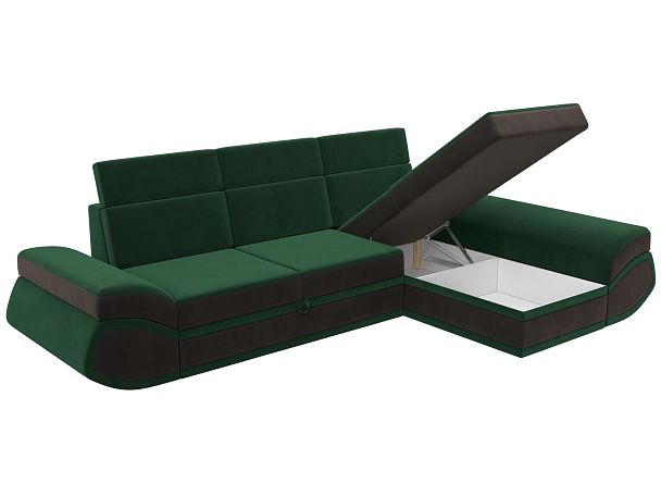 Диван угловой Лига-032 правый угол Велюр зеленый - Вид 8