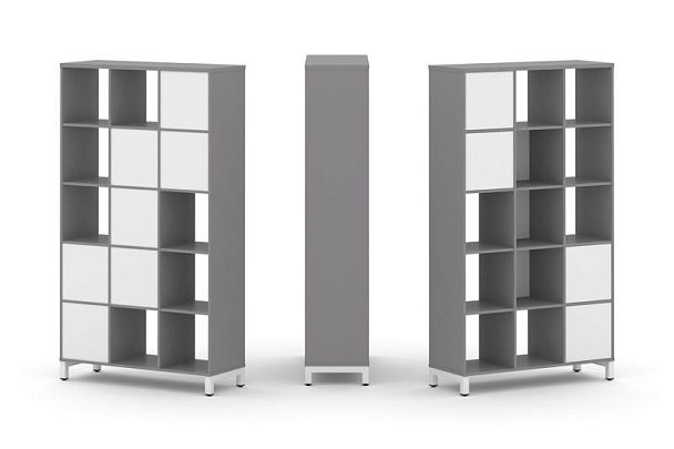 Стайл Проджект Набор стеллажа одностороннего, 5 ярусов SN.NS-531 Серый Пепел/Белый/Металл Белый 1121 - Вид 1