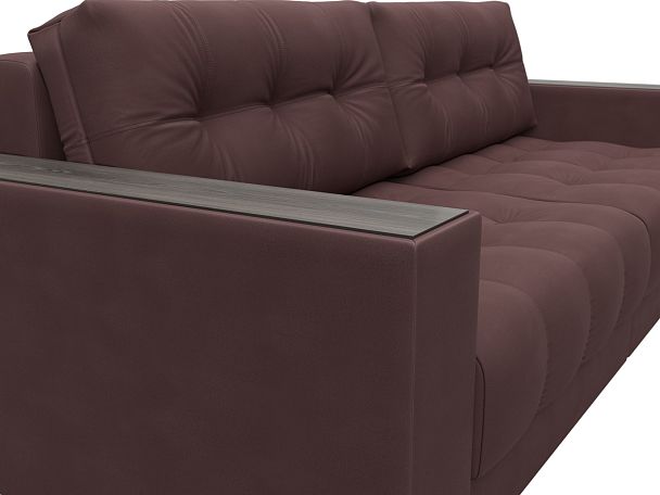 Диван прямой с декором Лига-049 НПБ Замша бордовый - Вид 4