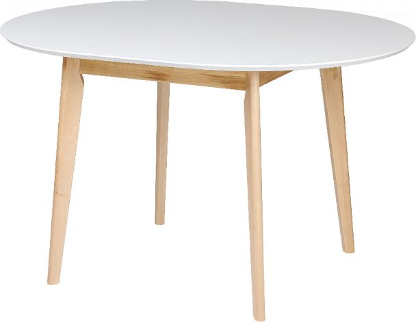 Стол деревянный круглый раскладной Норден D100 Белый/Натуральный - Вид 7