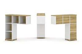 Concept Надставка низкая CN.ONN-001 Дуб Винченцо/Белый Бриллиант/Металл Белый 1099*365*1130 - Фото предпросмотра