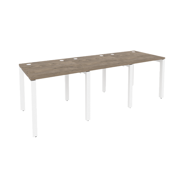 Onix Рабочая станция на П-образном м/к O.MP-RS-3.0.8 Тиквуд темный/Белый металл 2340*800*750 - Вид 1