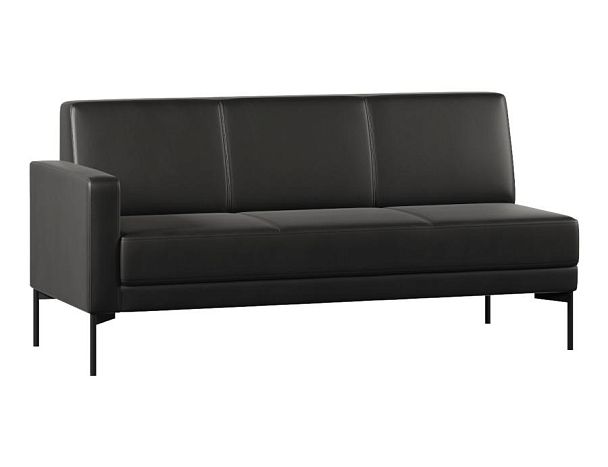 Модуль Everprof Gamma с подлокотником трехместный правый Экокожа Черный - Вид 1