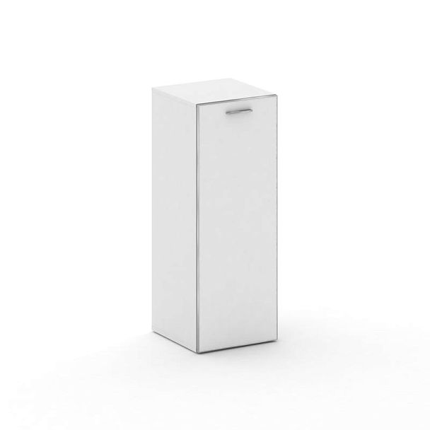 Fresco Шкаф узкий средний правый FR.SU-204 (R) white Белый Бриллиант UM/Лакобель Белый/Хром 450*460* - Вид 1