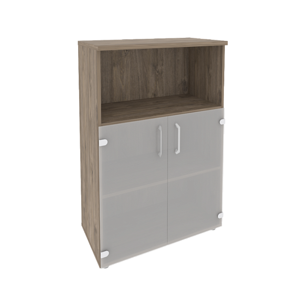 Onix Шкаф средний широкий O.ST-2.2 Тиквуд темный 800*420*1207 - Вид 1