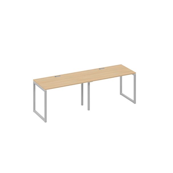 Рабочая станция на каркасе QUATTRO (2х120) A4 А4 Б4 013-2 БП натуральный дуб / металлокаркас серый - Вид 1