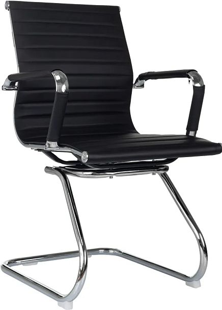 Кресло Бюрократ CH-883-LOW-V черный экокожа низк.спин. полозья металл хром - Вид 1