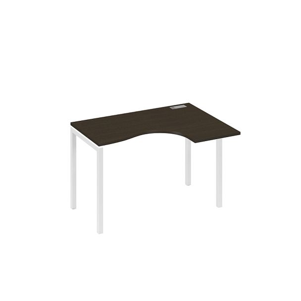 Стол эргономичный правый "Классика" на металлокаркасе DUE A4 А4 Б2 032 БП венге / металлокаркас белый - Вид 1