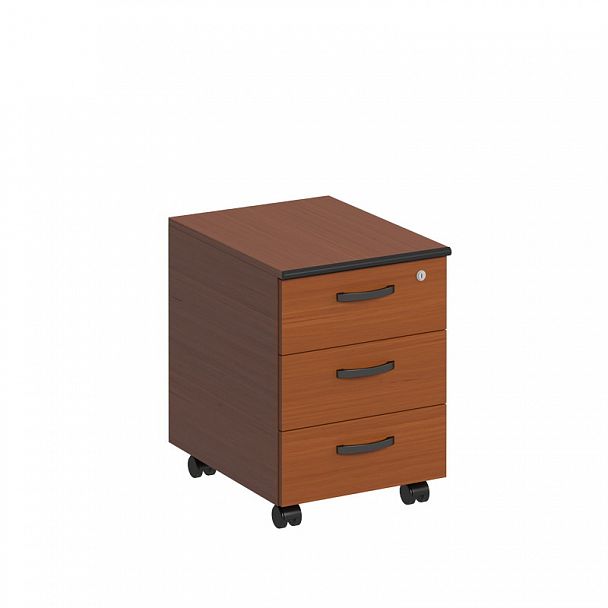 Тумба выкатная 3-ящичная с замком "Дин-Р" ДР 217 французский орех - Вид 1