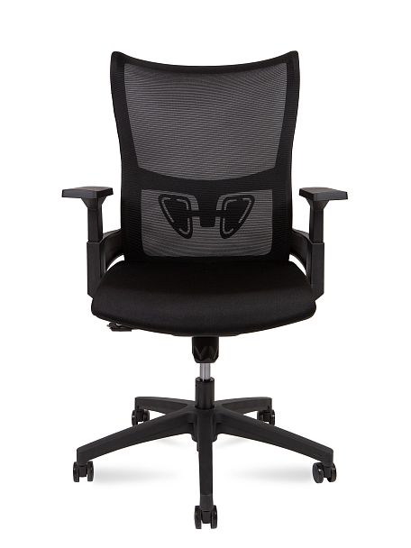 Кресло офисное Wave T LB / черный пластик / черная сетка / черная ткань - Вид 2