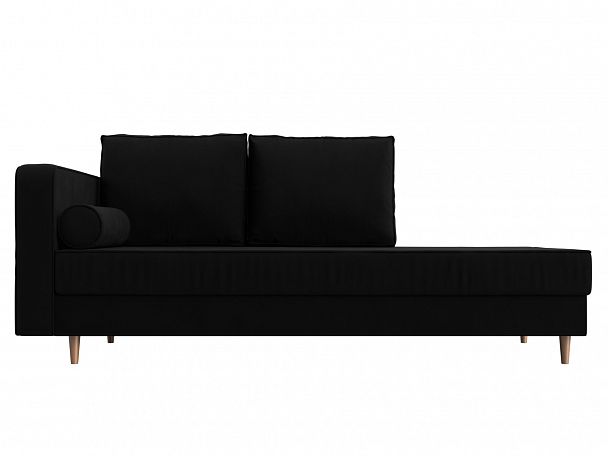 Кушетка Прайм левый (полностью микровельвет черный) - Вид 2