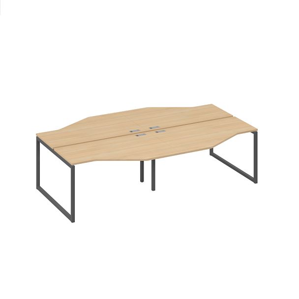 Рабочая станция столы (4х140) Техно каркас QUATTRO A4 А4 Б4 187-2 БП натуральный дуб / металлокаркас антрацит - Вид 1