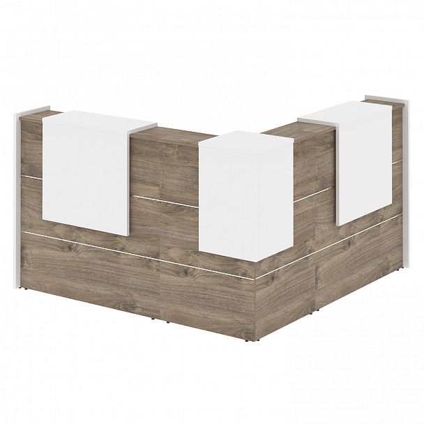 Ресепшн Г-образный "Onix" O.R-K-24 тиквуд темный/белый - Вид 2