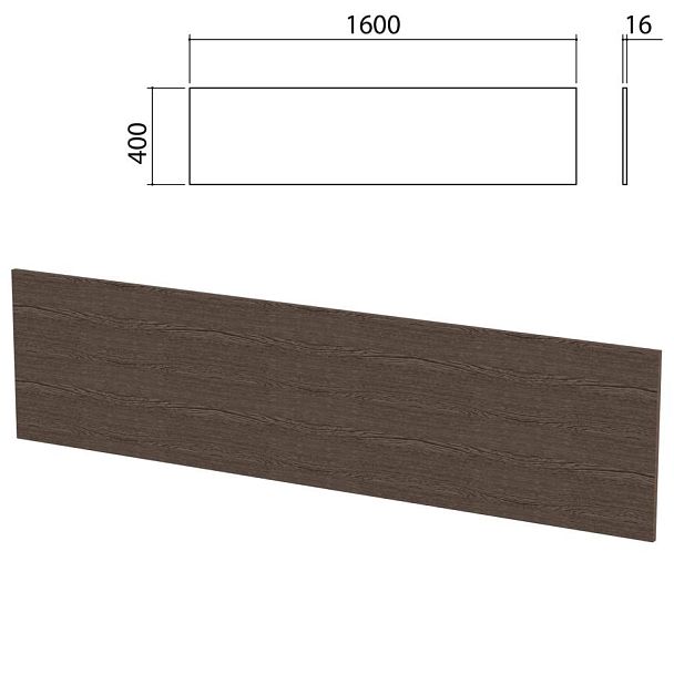 Экран-перегородка "Канц" 1600х16х400 мм, БЕЗ ФУРНИТУРЫ (код 640237), цвет венге, ЭК13.16 - Вид 2