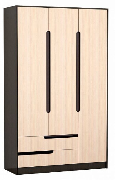 Шкаф 3-ств. Гавана (2200х1236х510) венге/дуб молочный - Вид 1