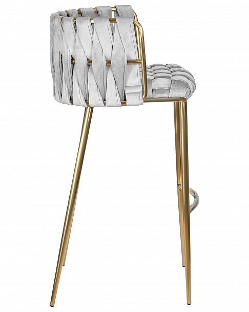 Стул барный DOBRIN EMMA GOLD (светло-серый велюр (135-37)) - Вид 3
