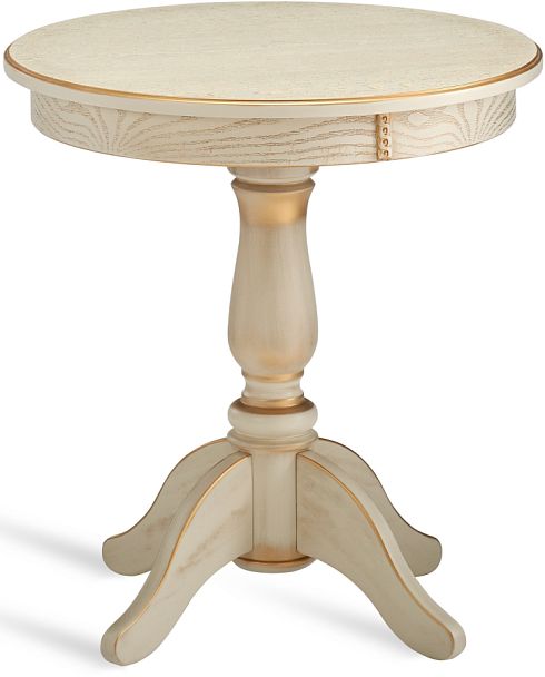 Столик кофейный Вэлт D60х60х66 Слоновая кость с золотой патиной - Вид 1