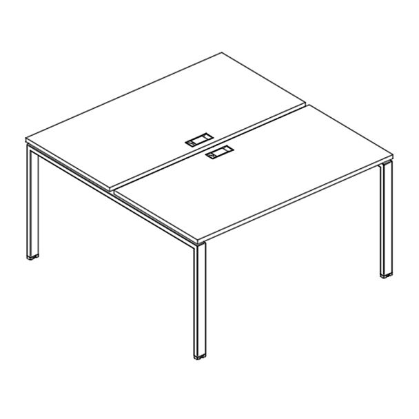 Рабочая станция на металлокаркасе UNO (2х120) A4 А4 Б1 173 БП дуб / металлокаркас антрацит - Вид 3