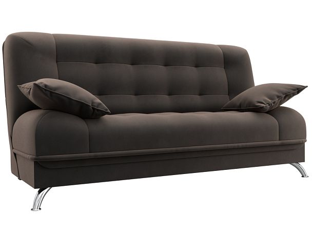 Диван Книжка Анна (полностью велюр коричневый) - Вид 1