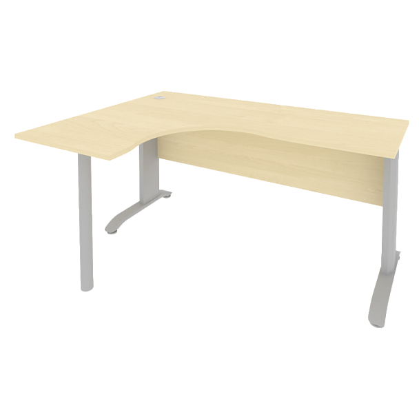 Riva Metal-L Стол криволинейный левый ПЛ.СА-4 (L) Клён/Тёмно-серый металл 1600*1200*750 - Вид 1